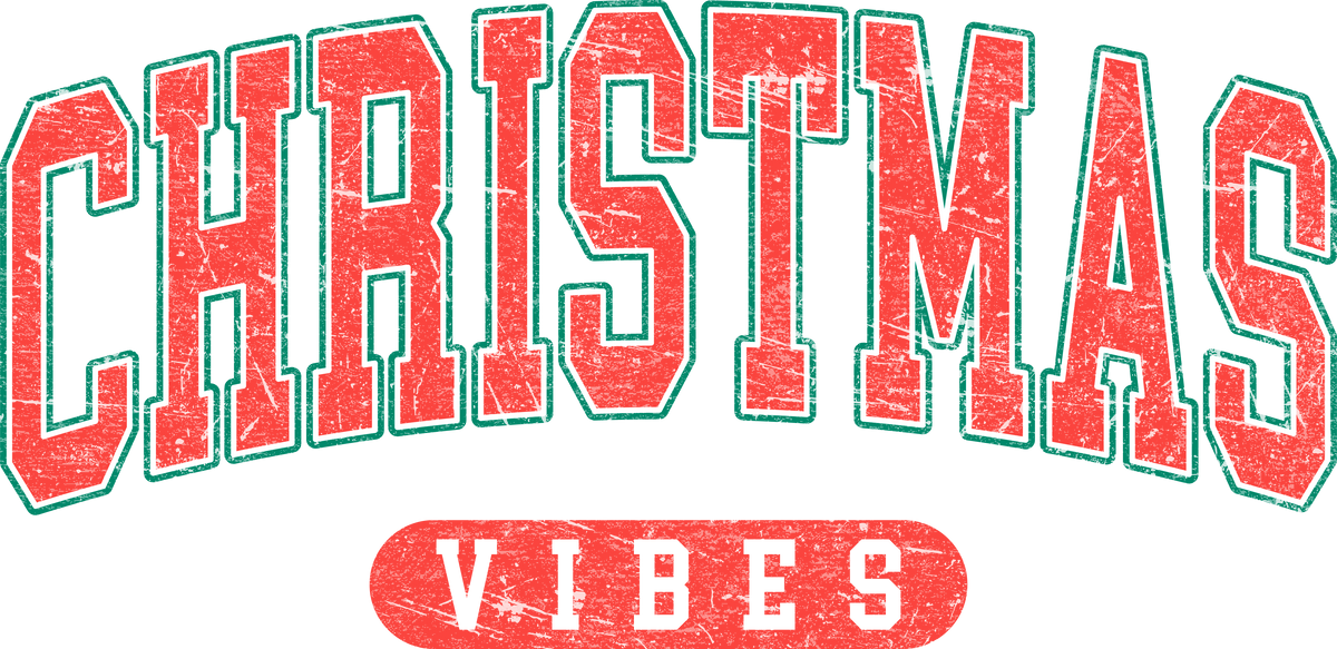 Vintage College Christmas Vibes - Christmas Ready to Press DTF Transfer