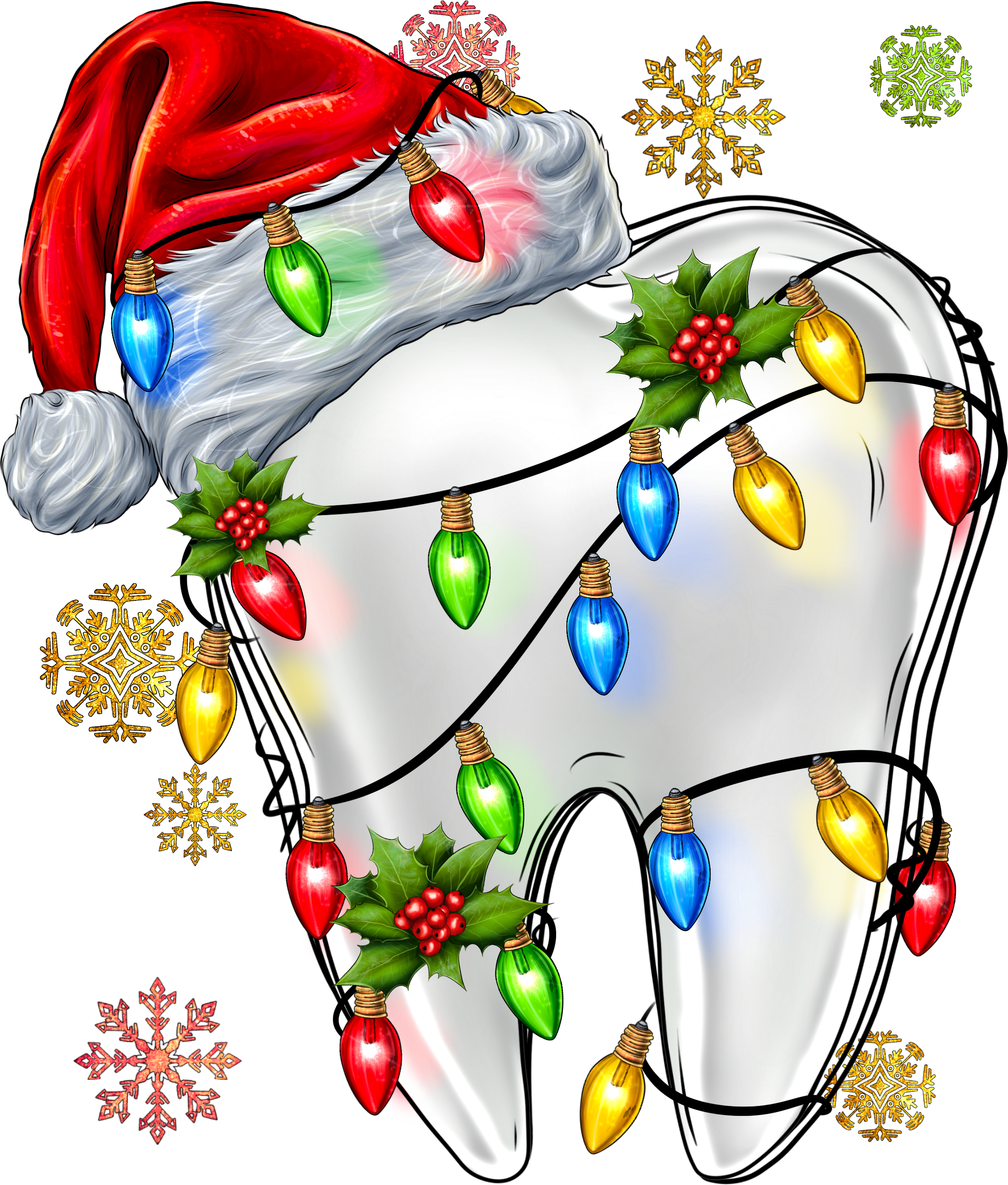 Christmas Lights Dentist - Christmas Ready to Press DTF Transfer