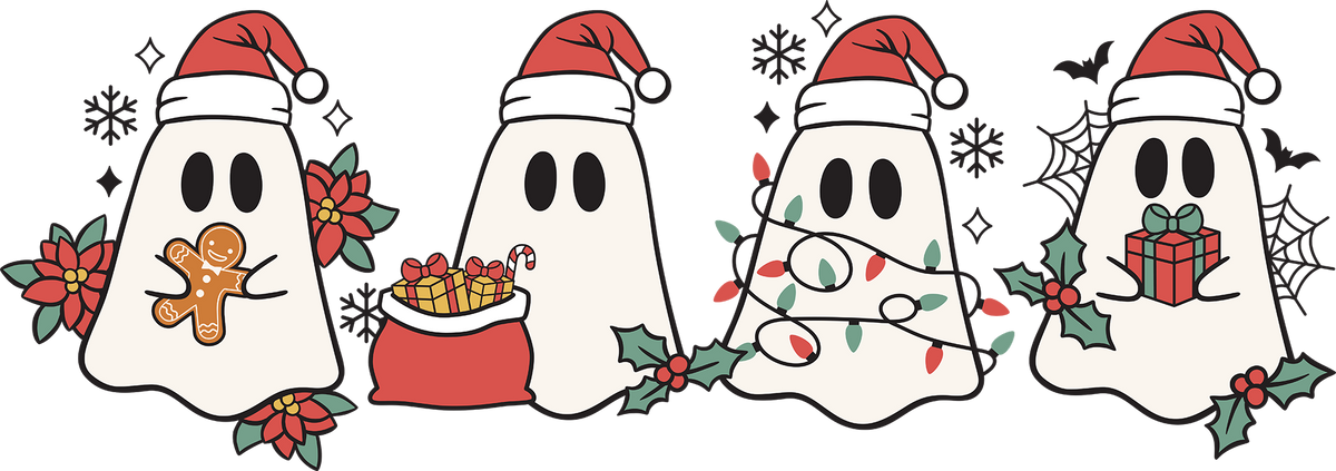 Christmas Ghosts- Christmas Ready to Press DTF Transfer