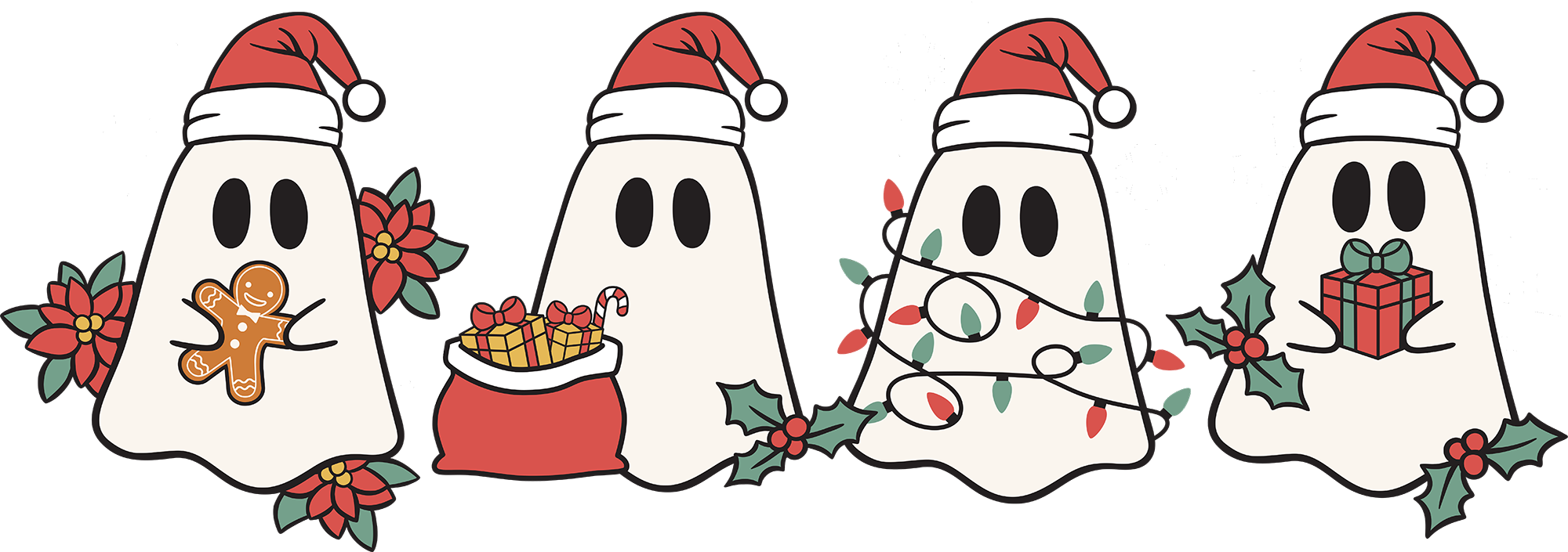 Christmas Ghosts- Christmas Ready to Press DTF Transfer
