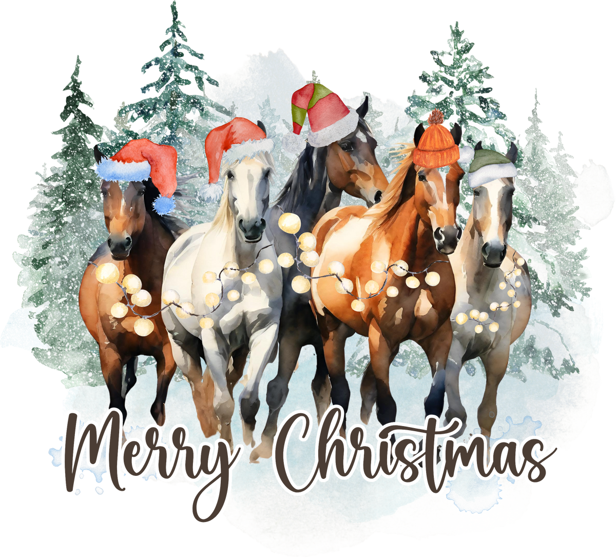 Merry Christmas Horses - Christmas Ready to Press DTF Transfer
