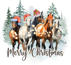Merry Christmas Horses - Christmas Ready to Press DTF Transfer