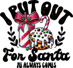 I Put Out For Santa He Always Comes - Christmas Ready to Press DTF Transfer