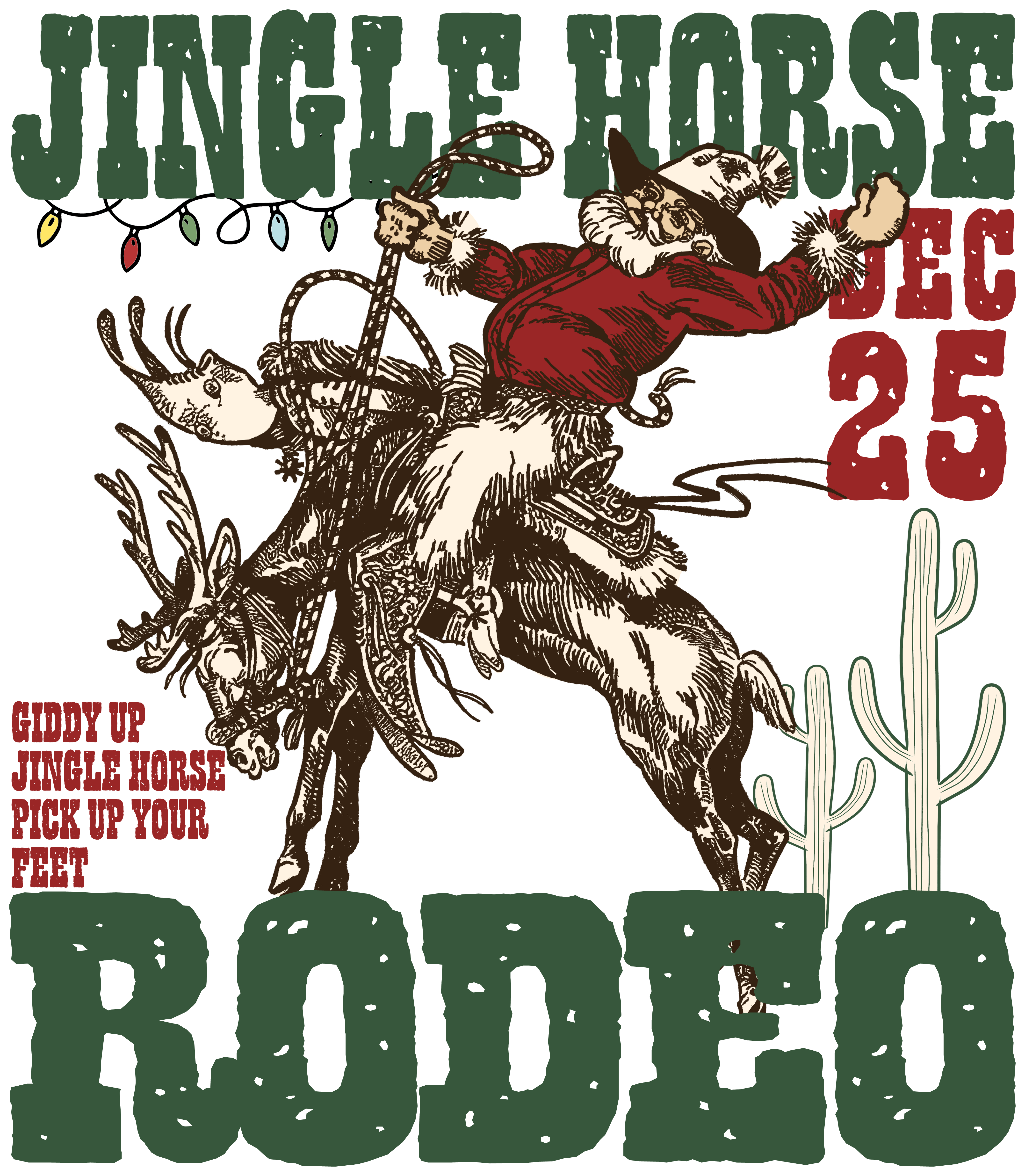 Jingle Horse Rodeo - Christmas Ready to Press DTF Transfer