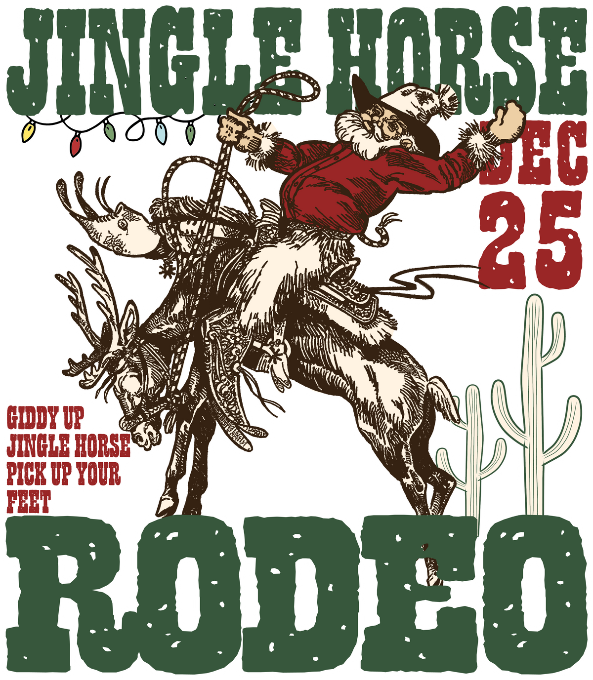 Jingle Horse Rodeo - Christmas Ready to Press DTF Transfer