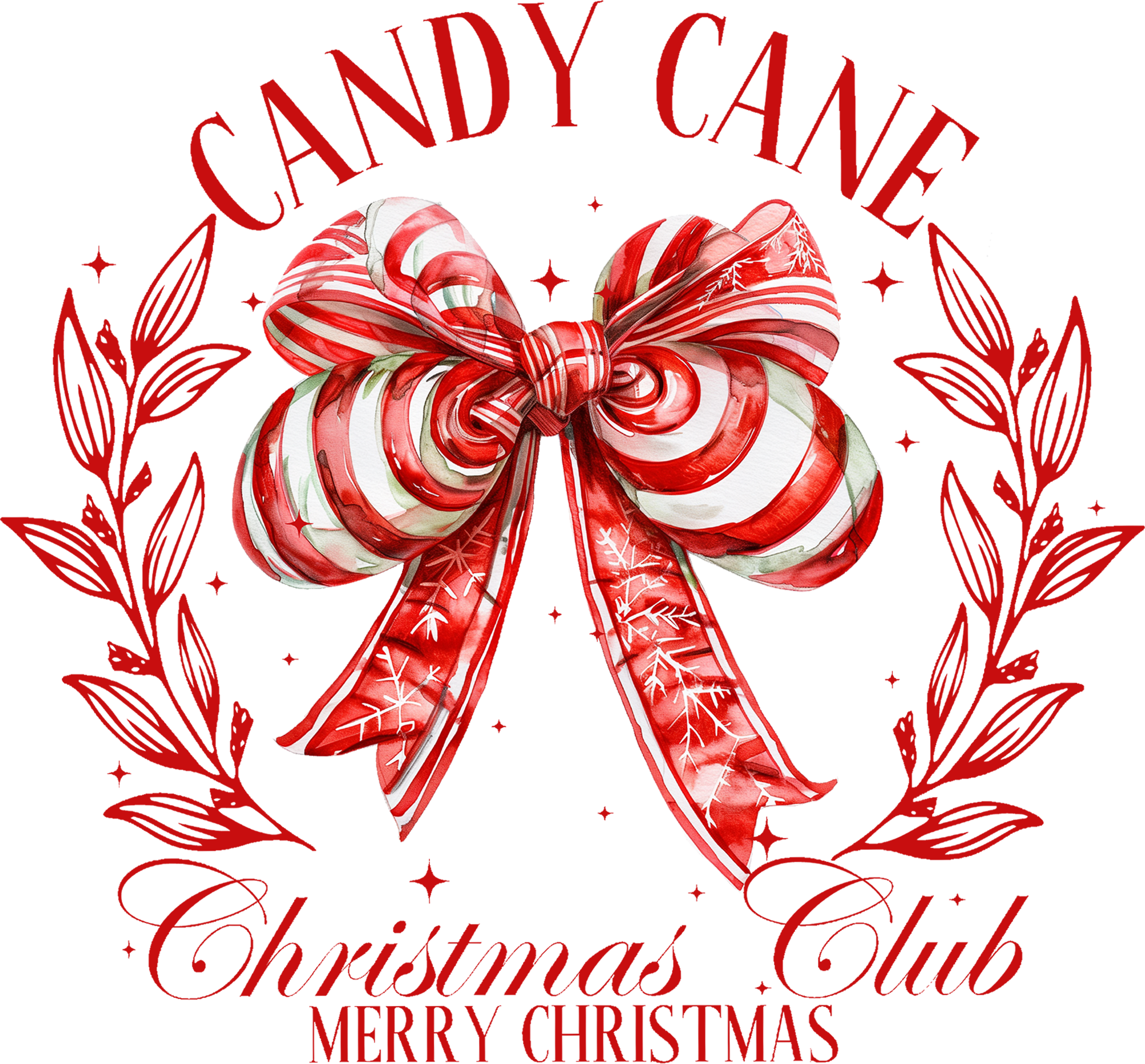 Candy Cane Christmas Club - Christmas Ready to Press DTF Transfer