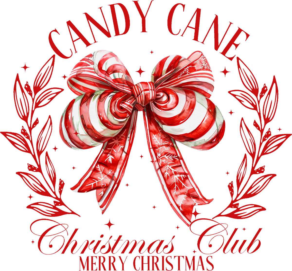 Candy Cane Christmas Club - Christmas Ready to Press DTF Transfer