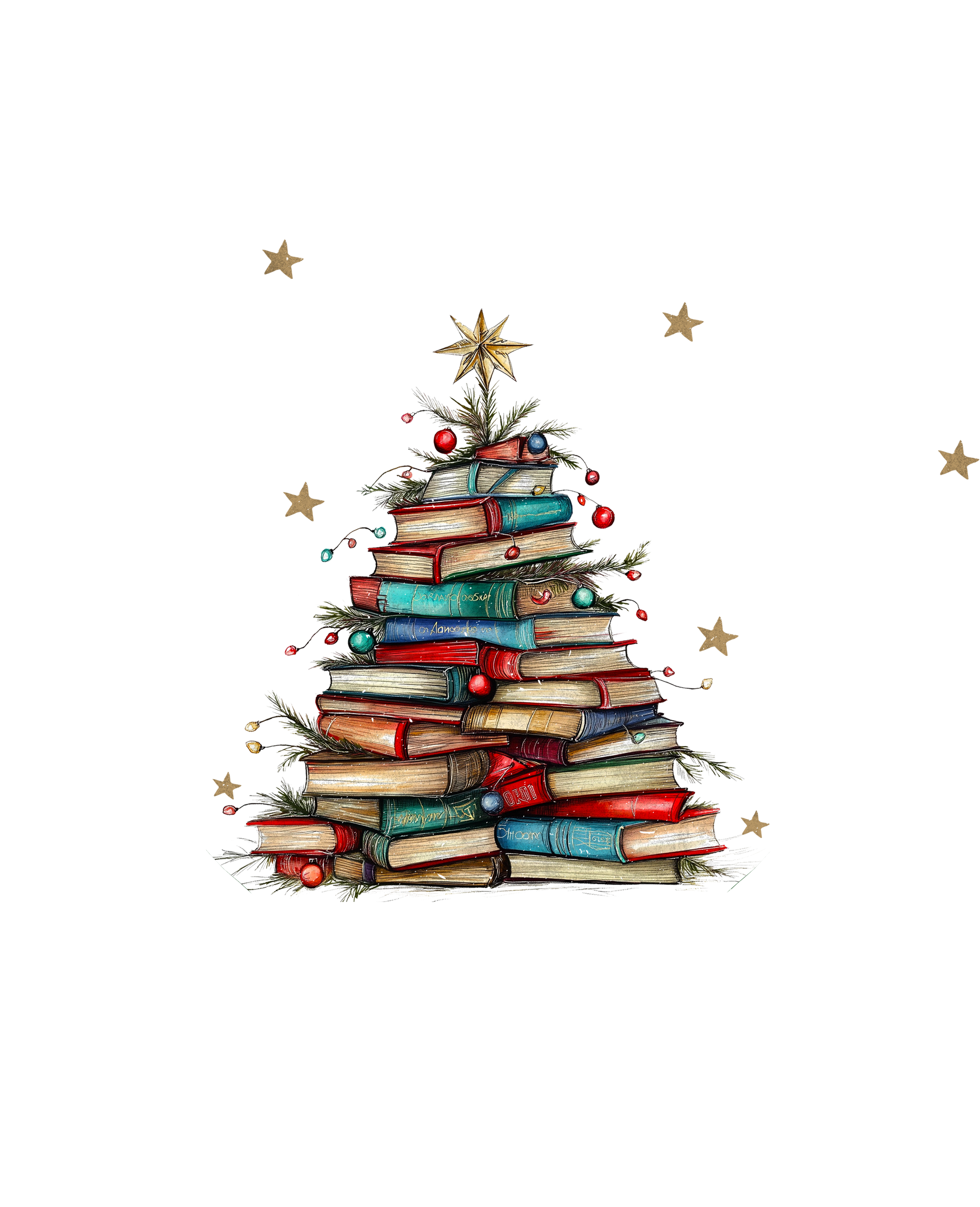 All Booked For Christmas Holly Jolly Book Club - Christmas Ready to Press DTF Transfer