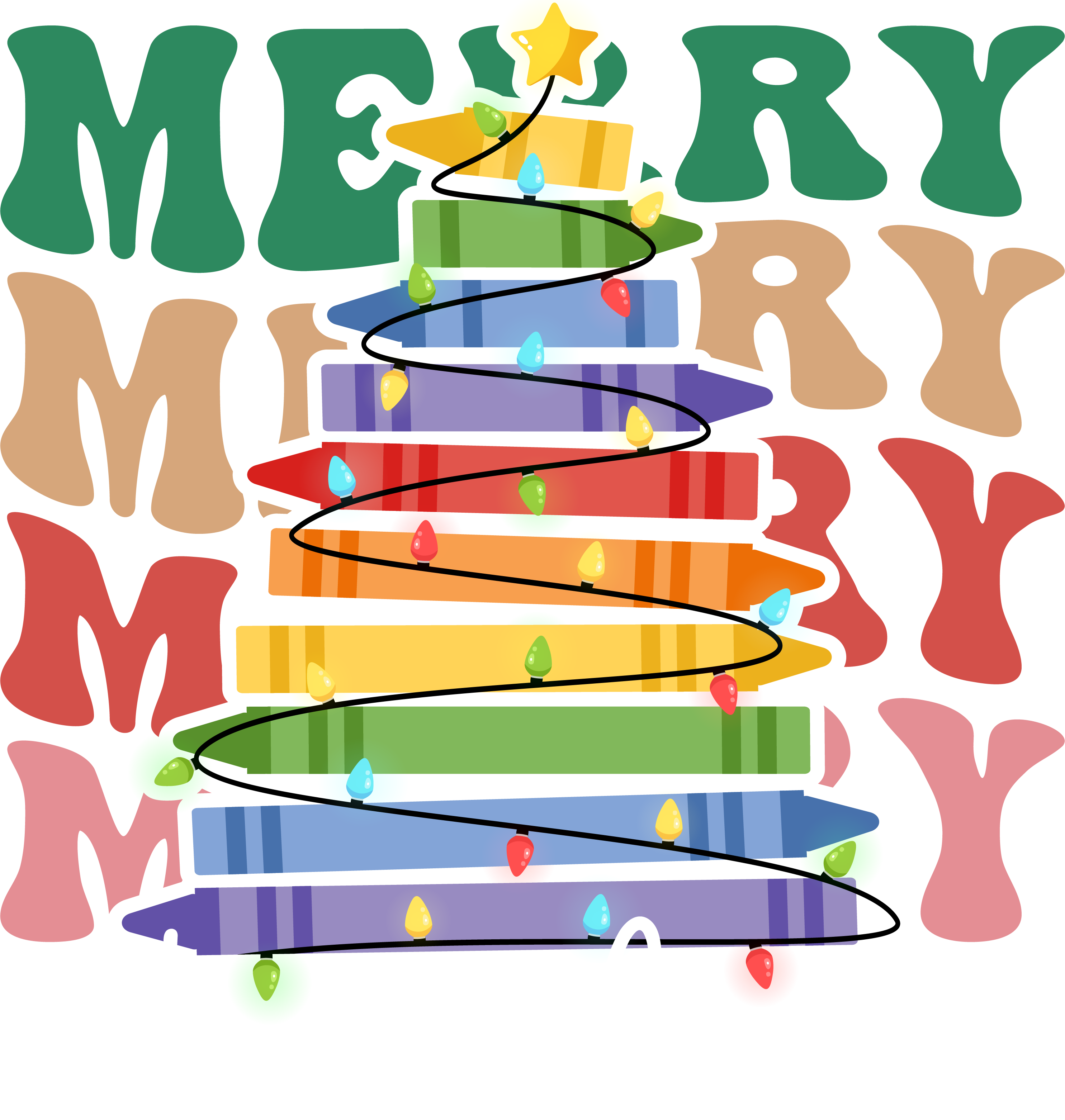 Merry Teacher - Christmas Ready to Press DTF Transfer