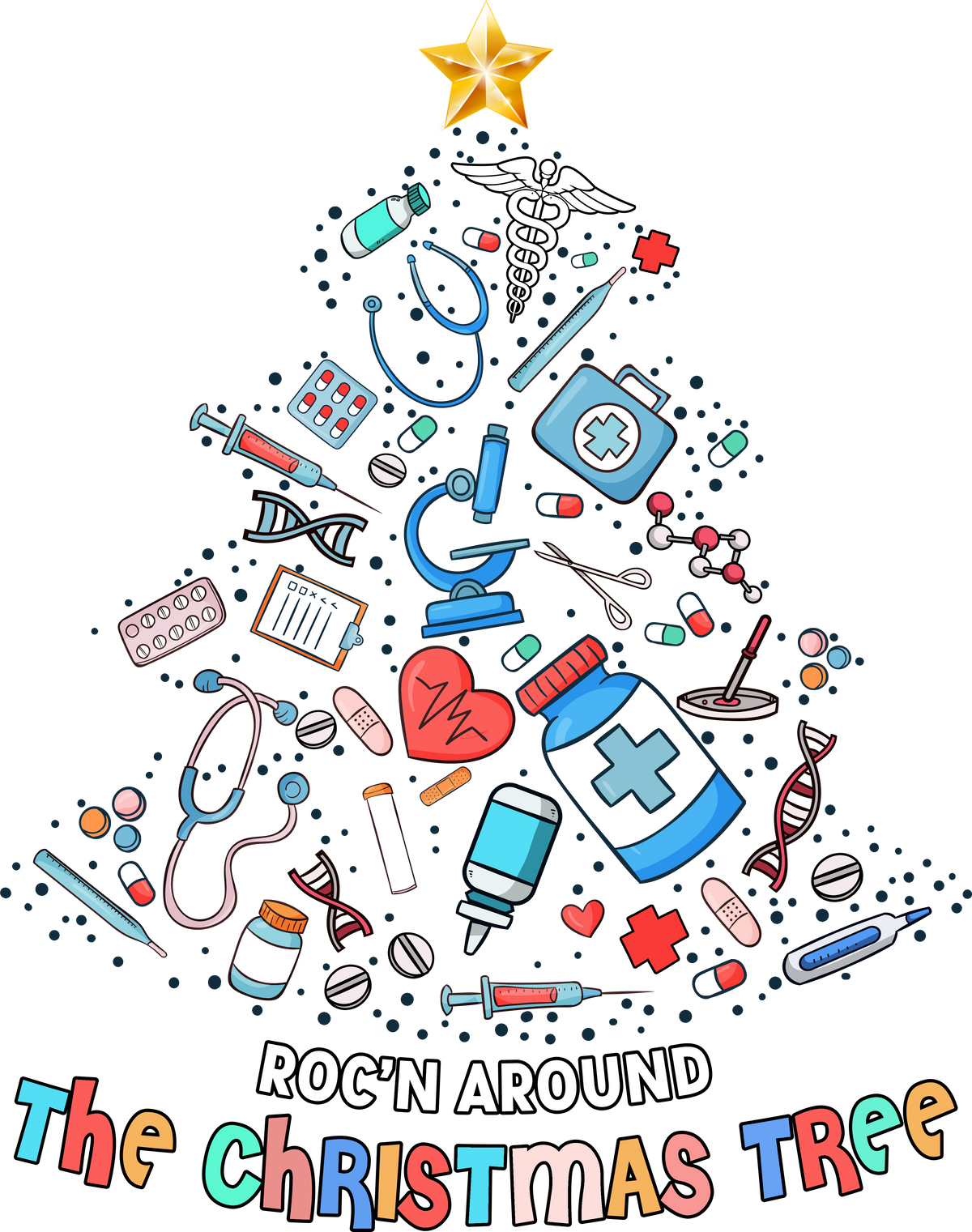 Roc'n Around The Crhistmas Tree - Christmas Ready to Press DTF Transfer