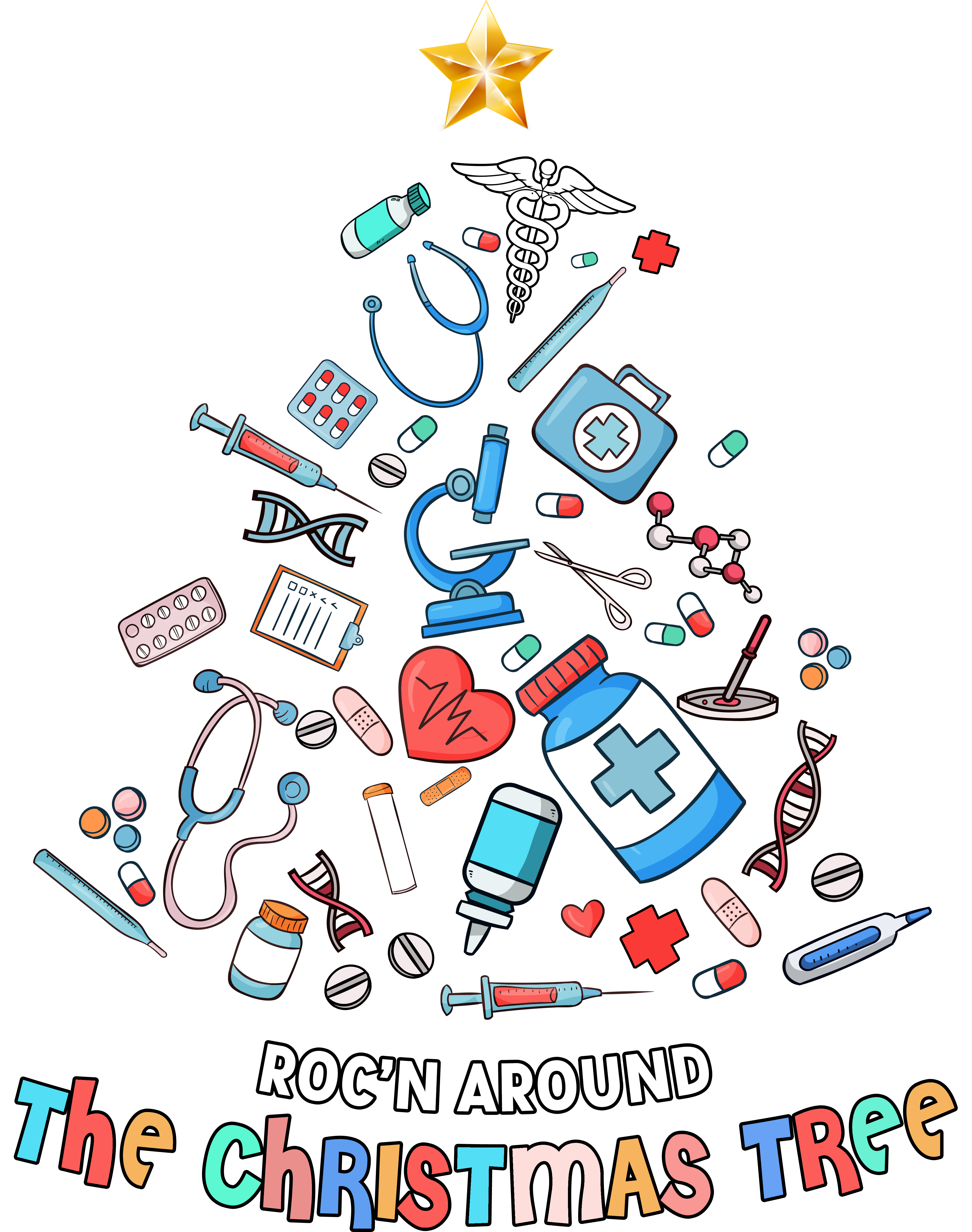 Roc'n Around The Crhistmas Tree - Christmas Ready to Press DTF Transfer