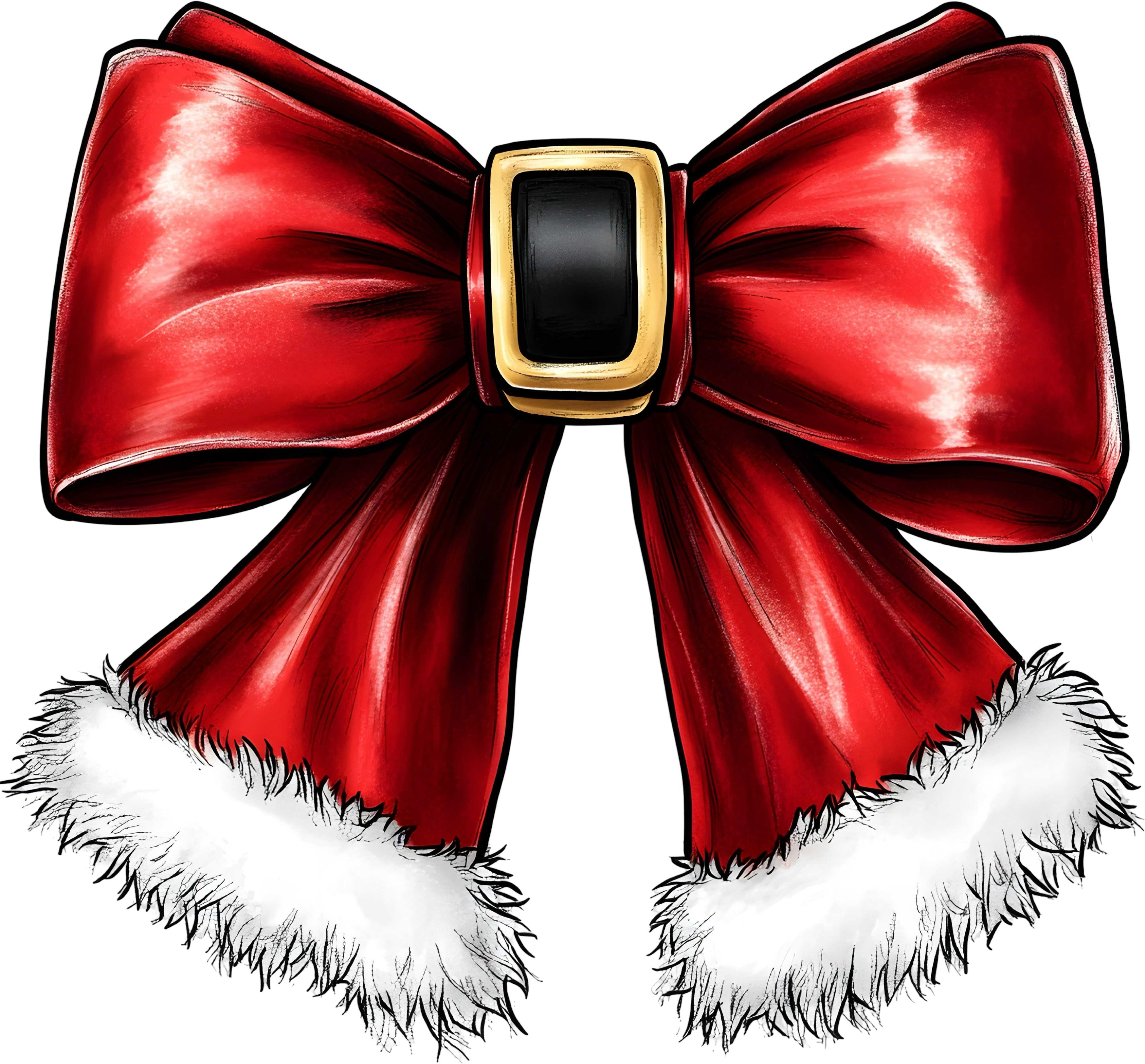 Santa Bow - Christmas Ready to Press DTF Transfer