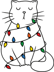 Christmas Lights Cat- Christmas Ready to Press DTF Transfer
