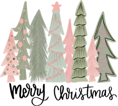 Merry Christmas Trees - Christmas Ready to Press DTF Transfer