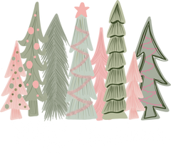 Merry Christmas Trees - Christmas Ready to Press DTF Transfer