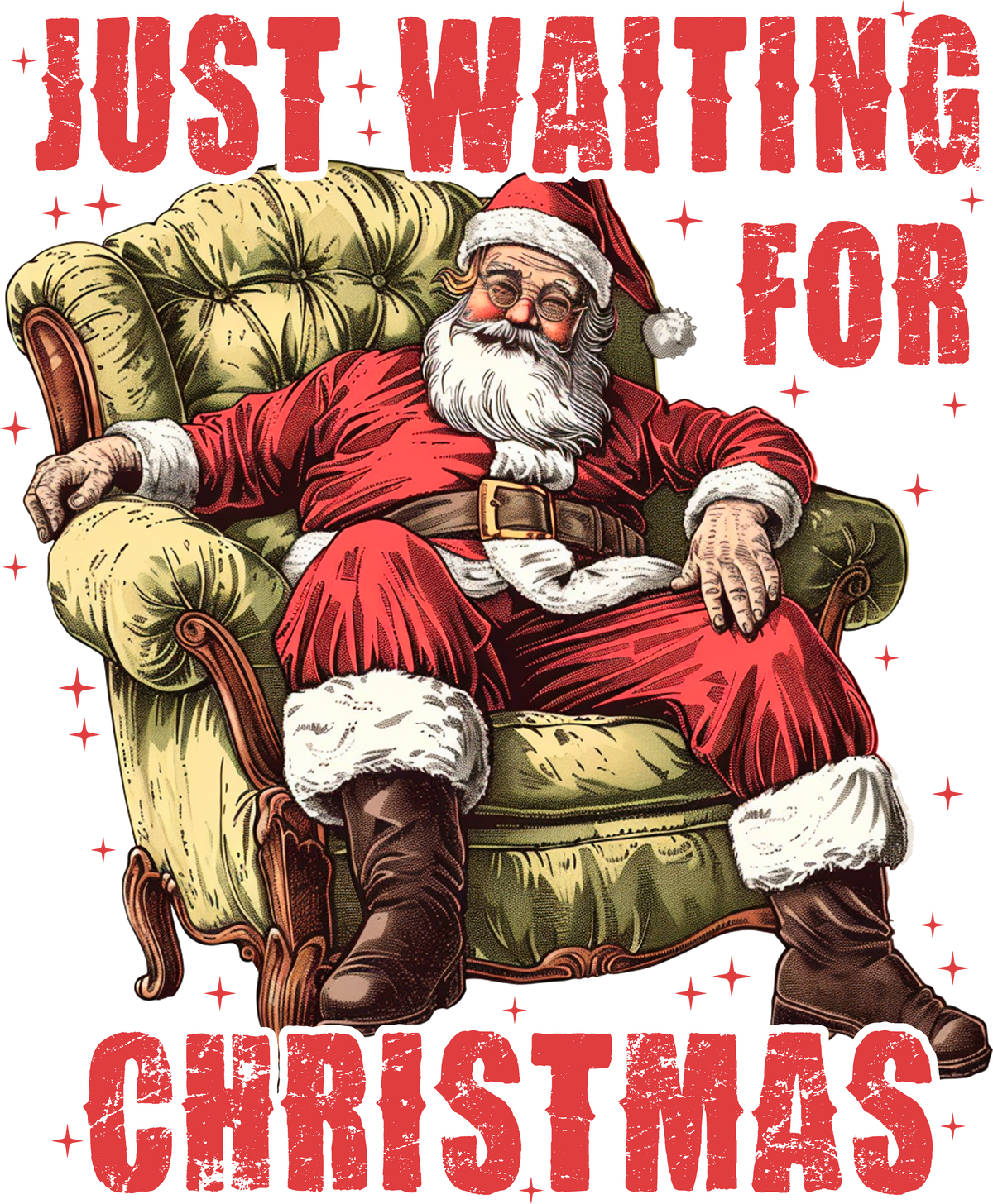 Just Waiting For Christmas - Christmas Ready to Press DTF Transfer