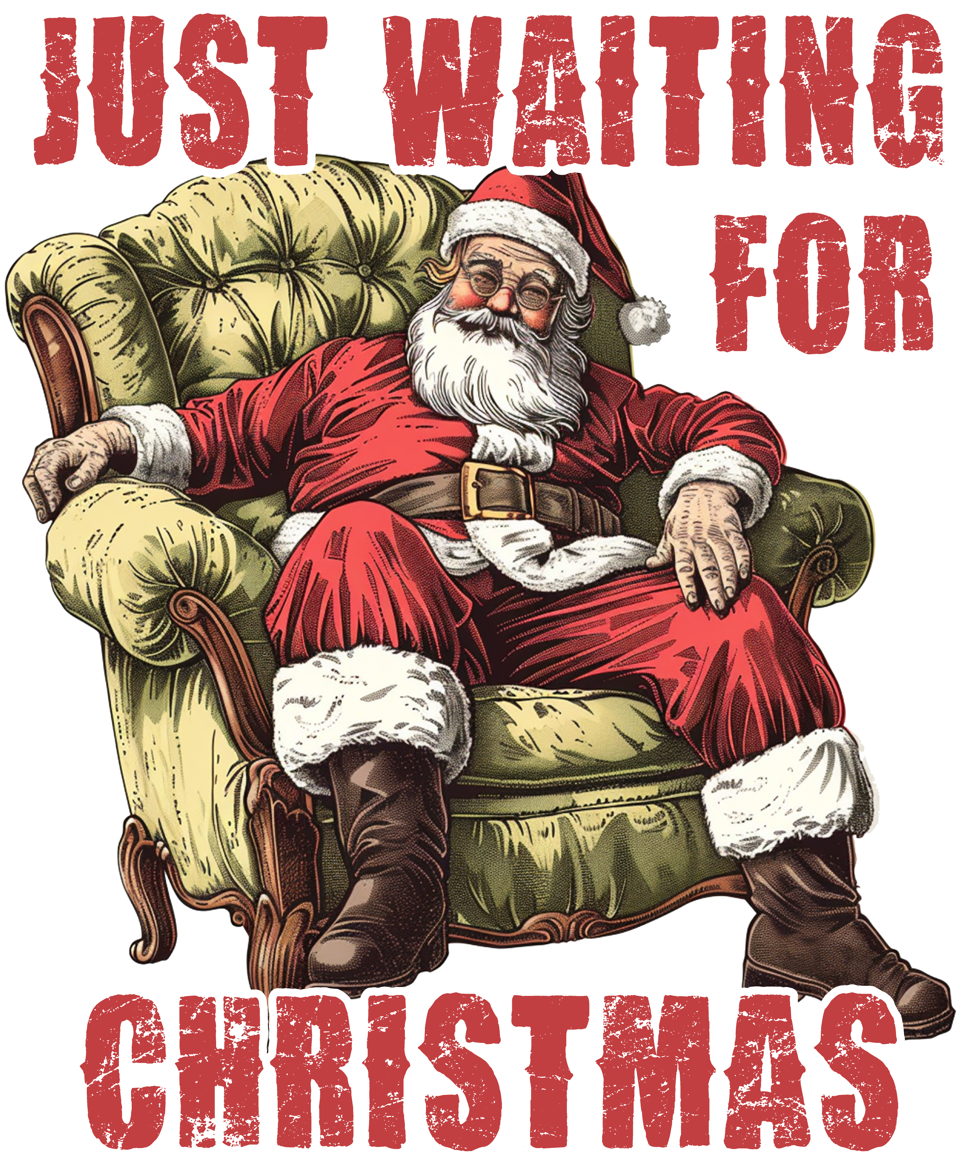 Just Waiting For Christmas - Christmas Ready to Press DTF Transfer