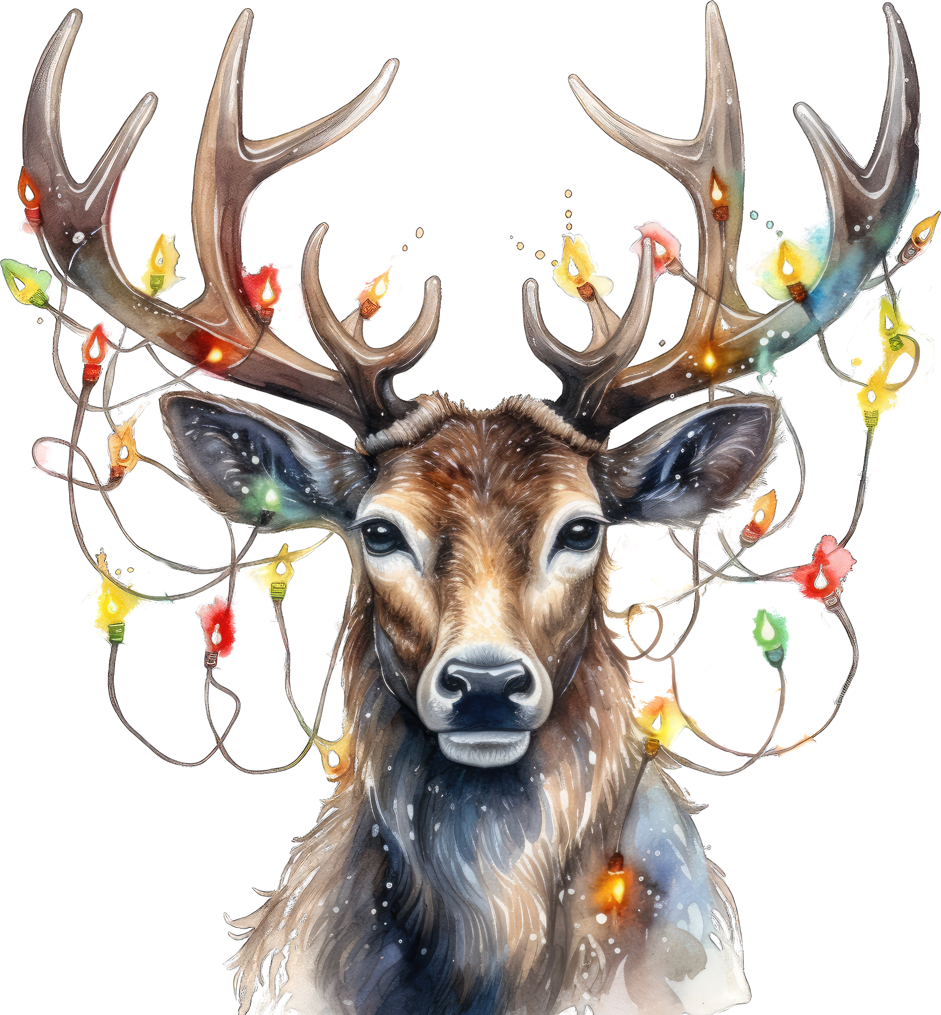 Christmas Lights Reindeer - Christmas Ready to Press DTF Transfer