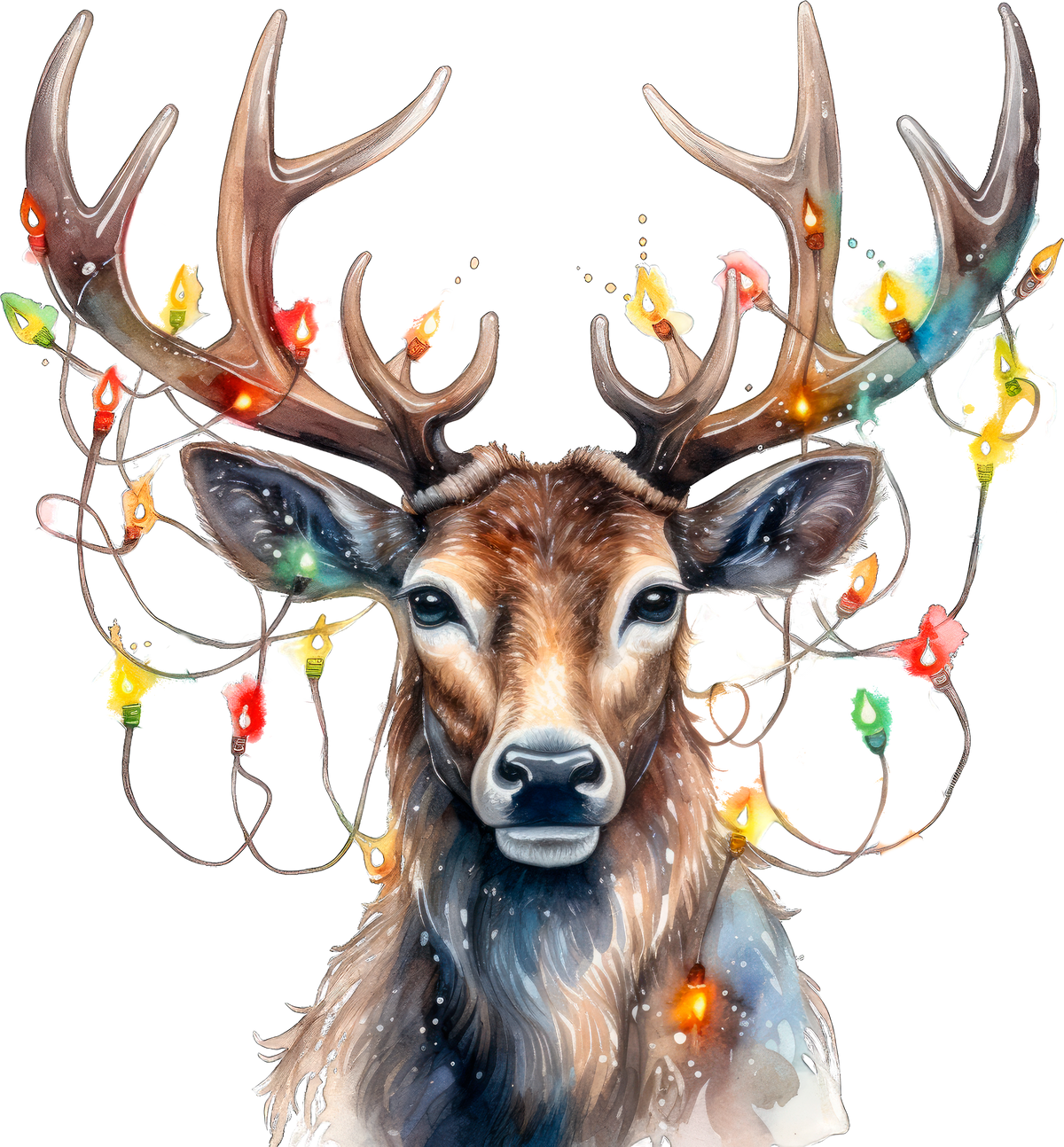 Christmas Lights Reindeer - Christmas Ready to Press DTF Transfer
