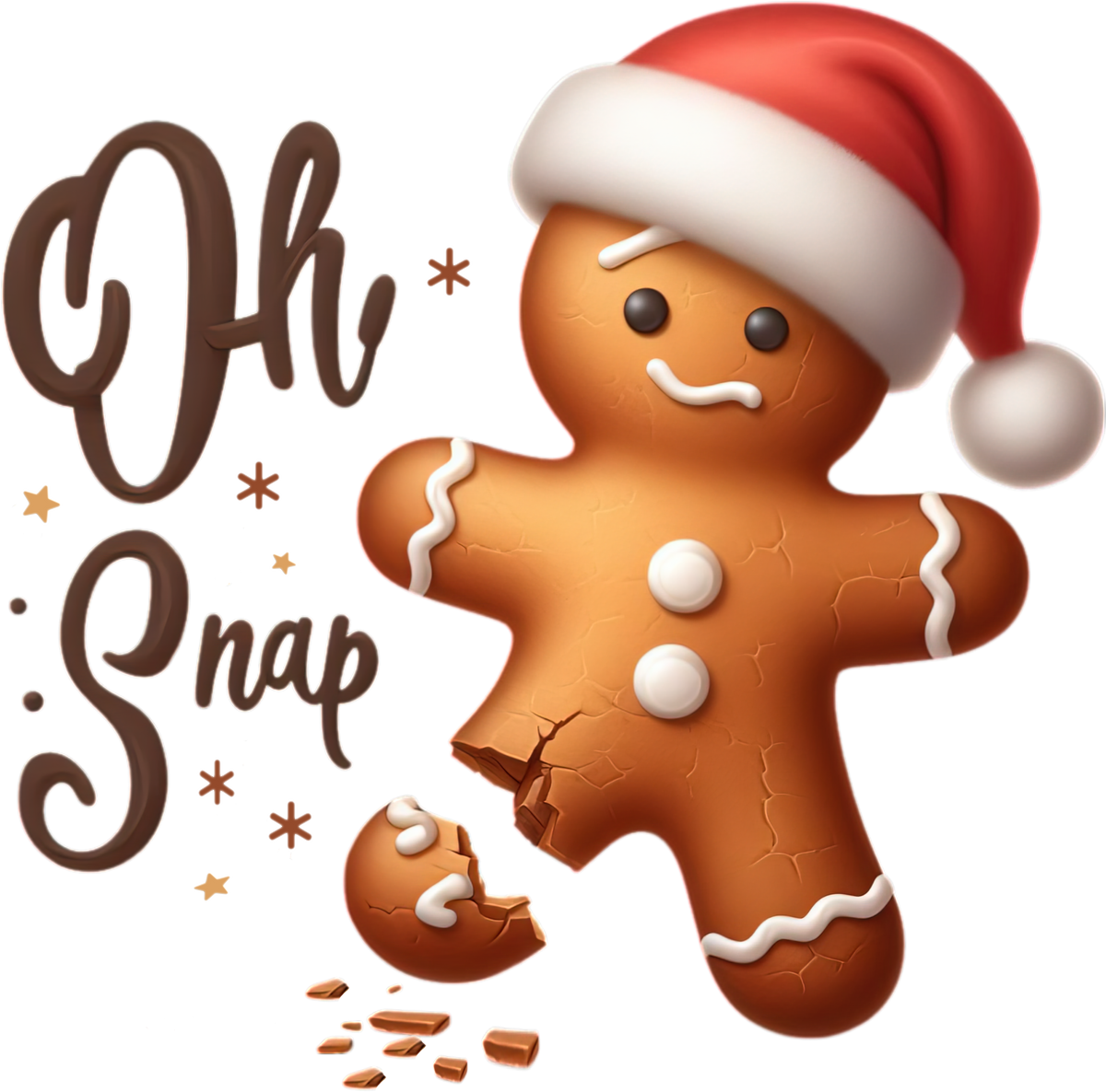 Gingerbread Oh Snap - Christmas Ready to Press DTF Transfer