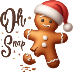 Gingerbread Oh Snap - Christmas Ready to Press DTF Transfer