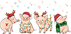 Christmas Pig - Christmas Ready to Press DTF Transfer
