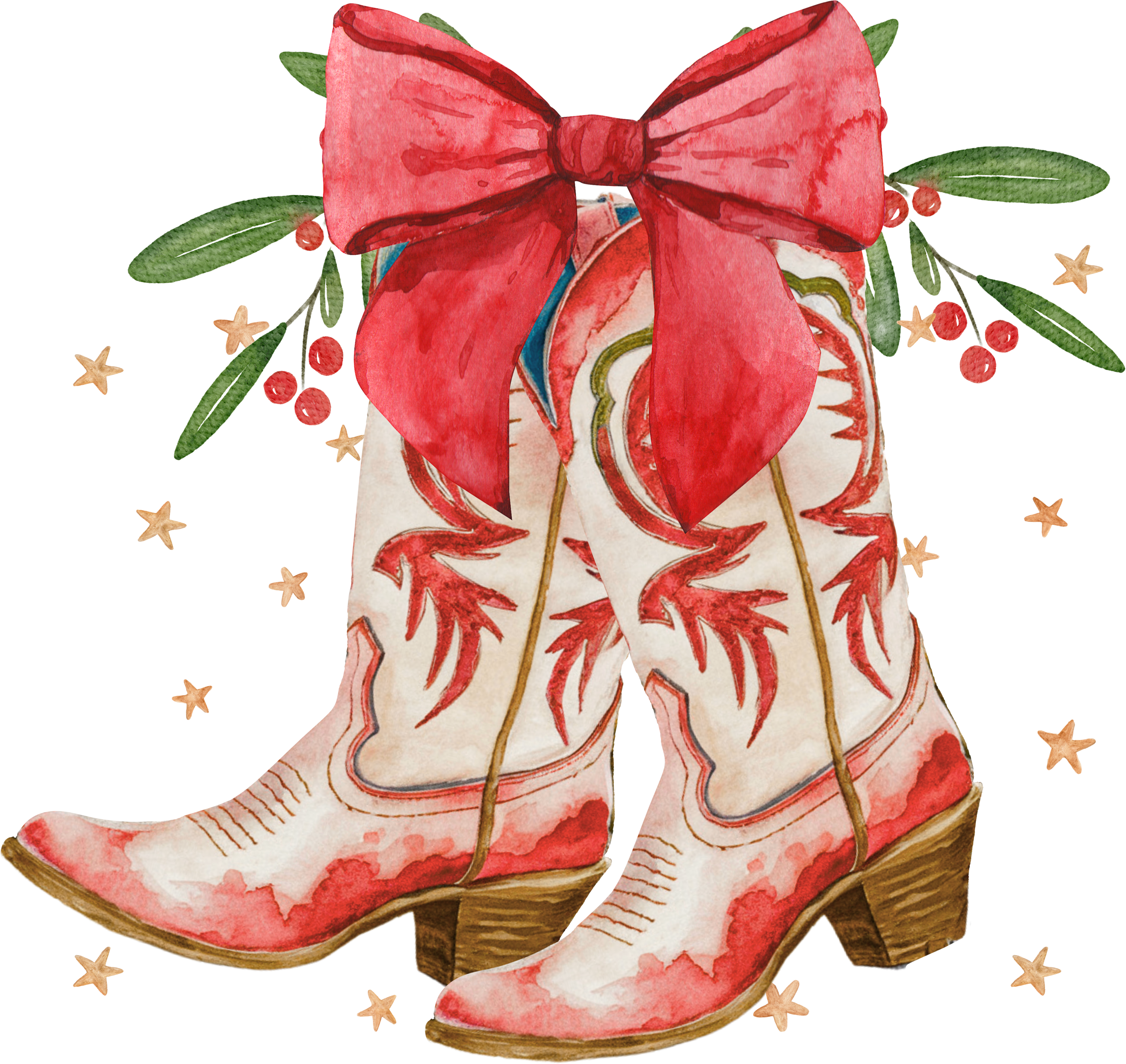 Coquette Cowgirl Christmas - Christmas Ready to Press DTF Transfer