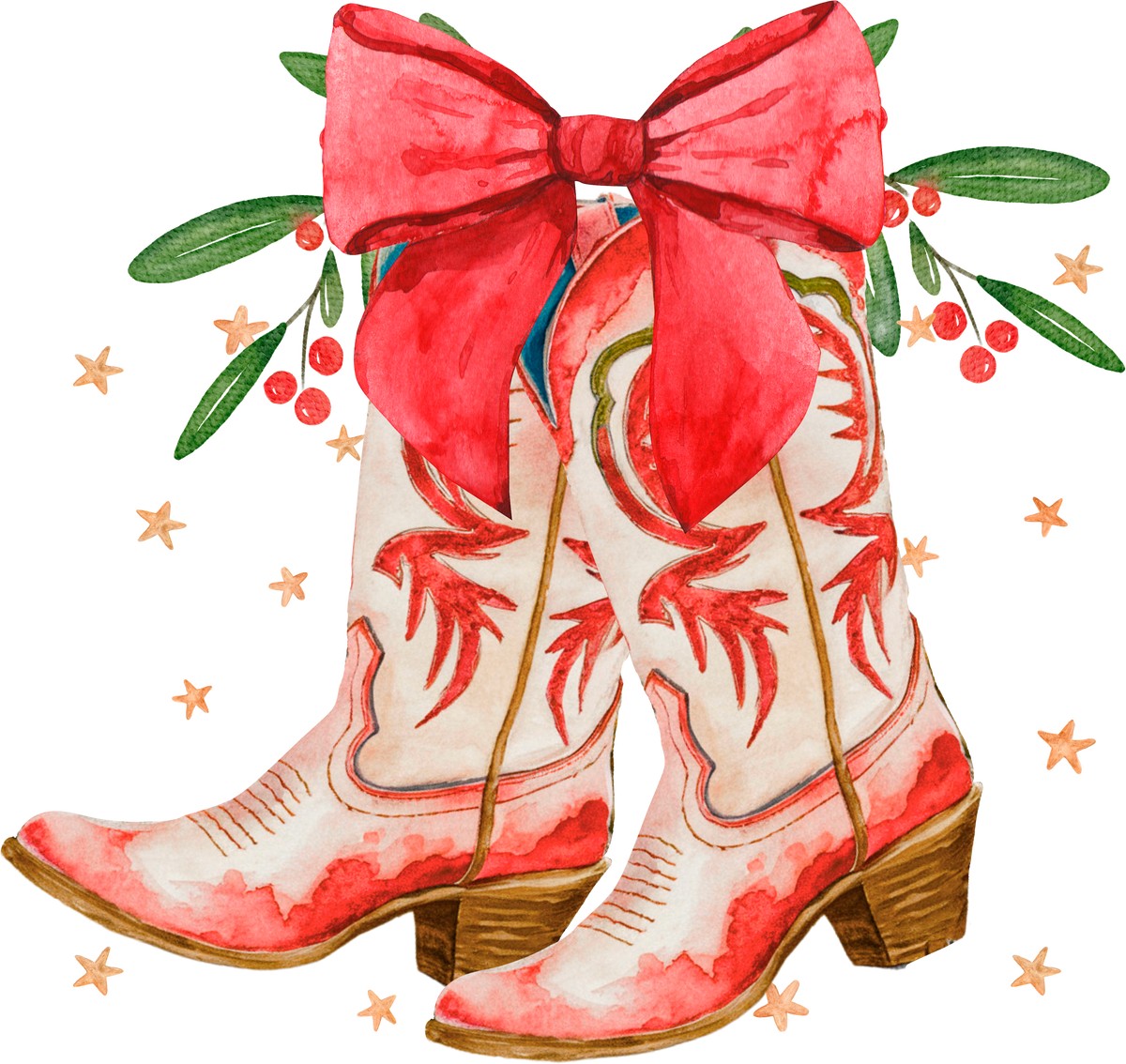 Coquette Cowgirl Christmas - Christmas Ready to Press DTF Transfer