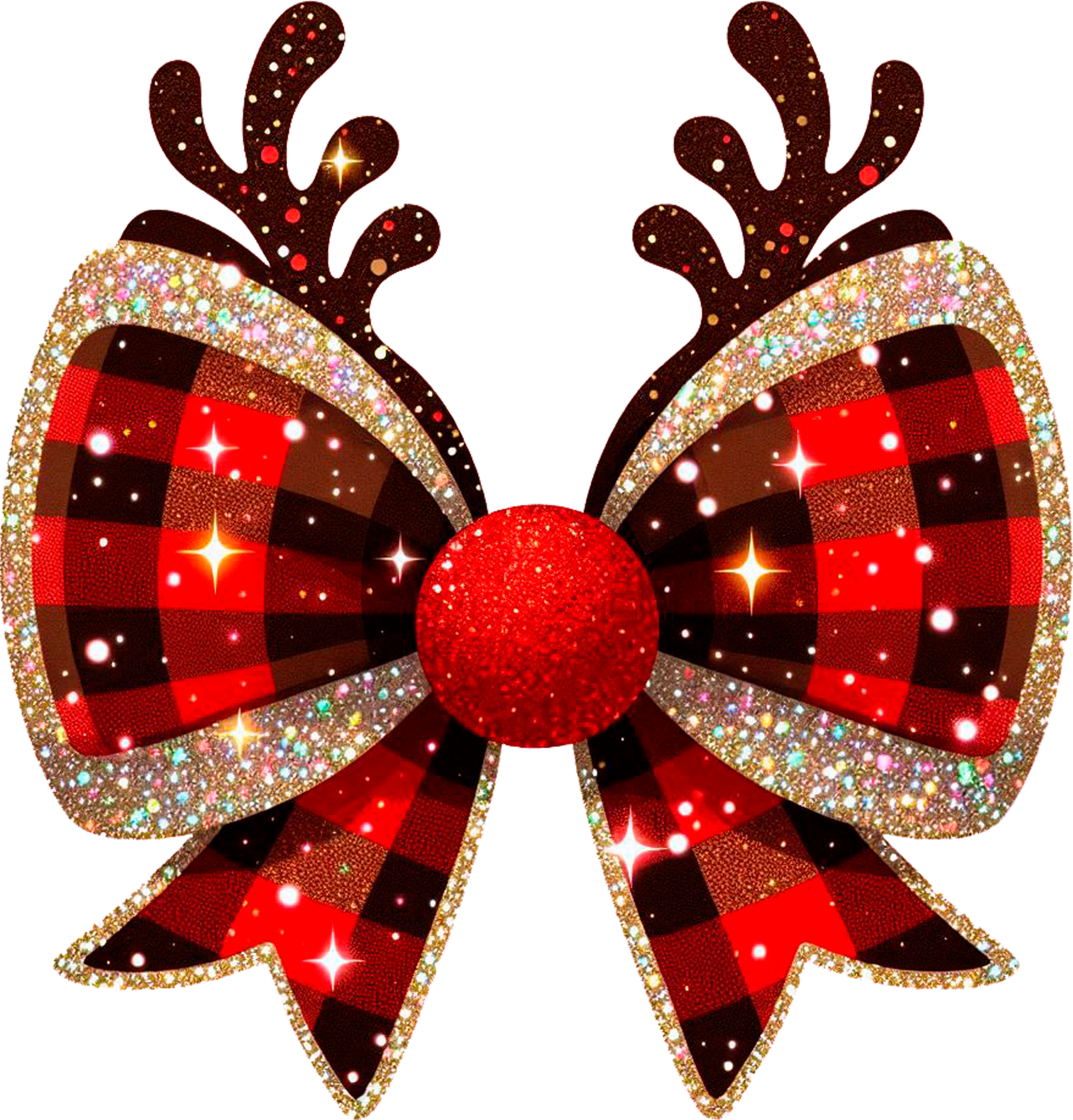 Reindeer Bow Christmas - Christmas Ready to Press DTF Transfer