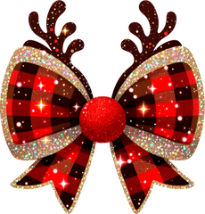 Reindeer Bow Christmas - Christmas Ready to Press DTF Transfer