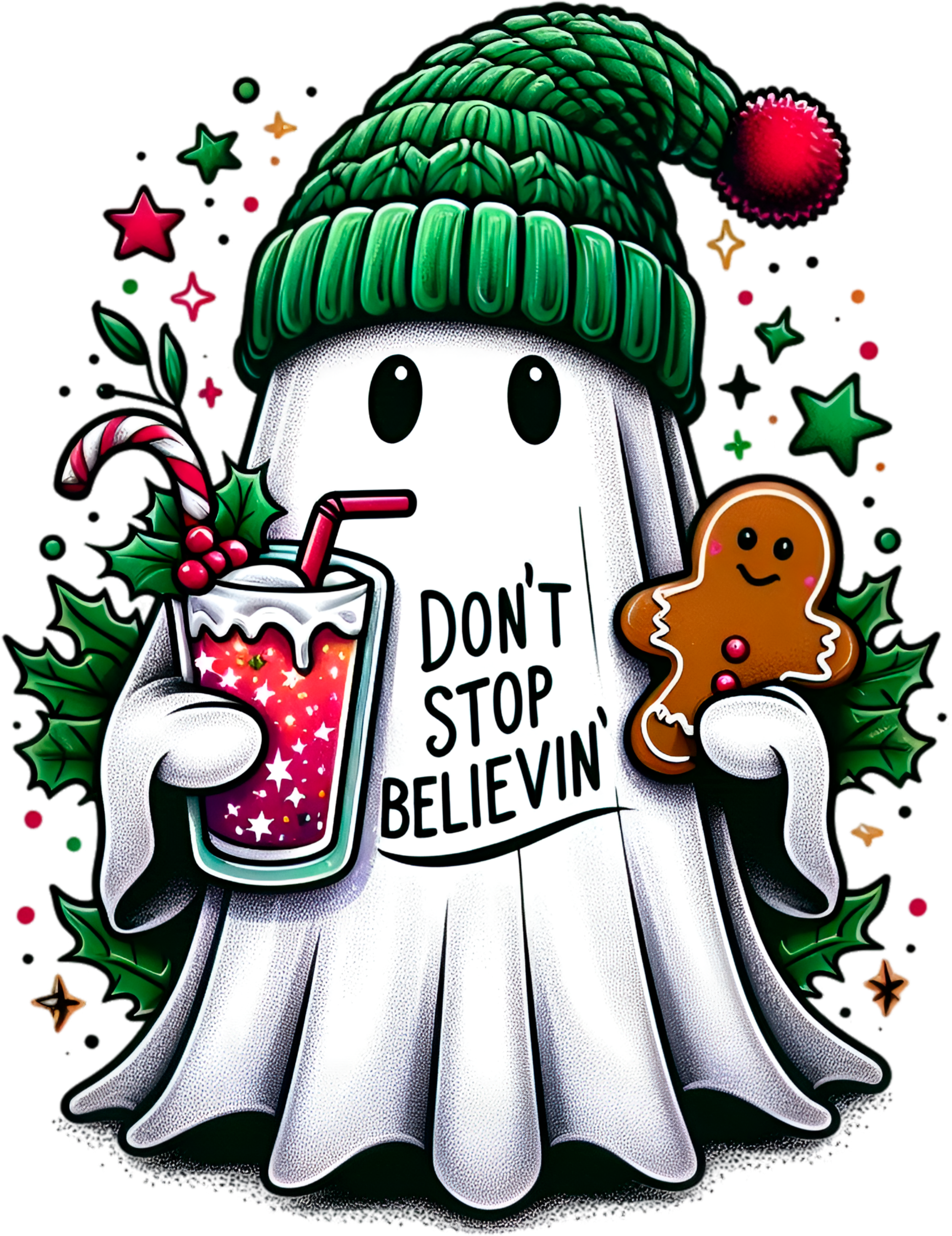 Christmas Ghost - Christmas Ready to Press DTF Transfer