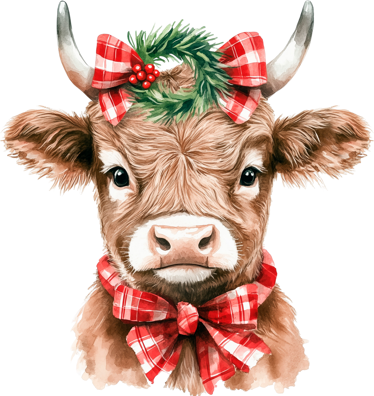 Christmas Cow - Christmas Ready to Press DTF Transfer