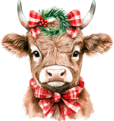 Christmas Cow - Christmas Ready to Press DTF Transfer
