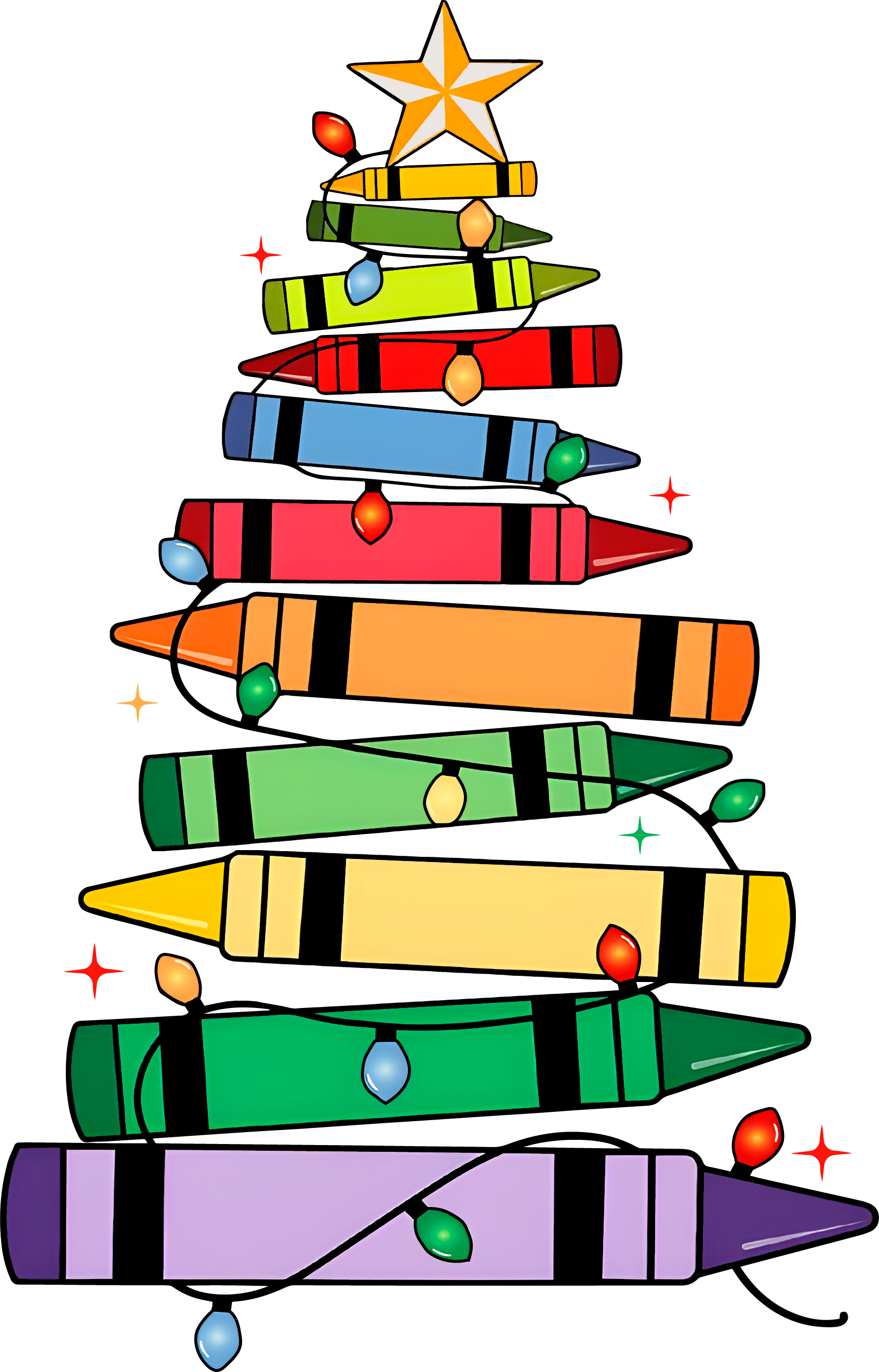 Christmas Pencil Tree Teacher - Christmas Ready to Press DTF Transfer