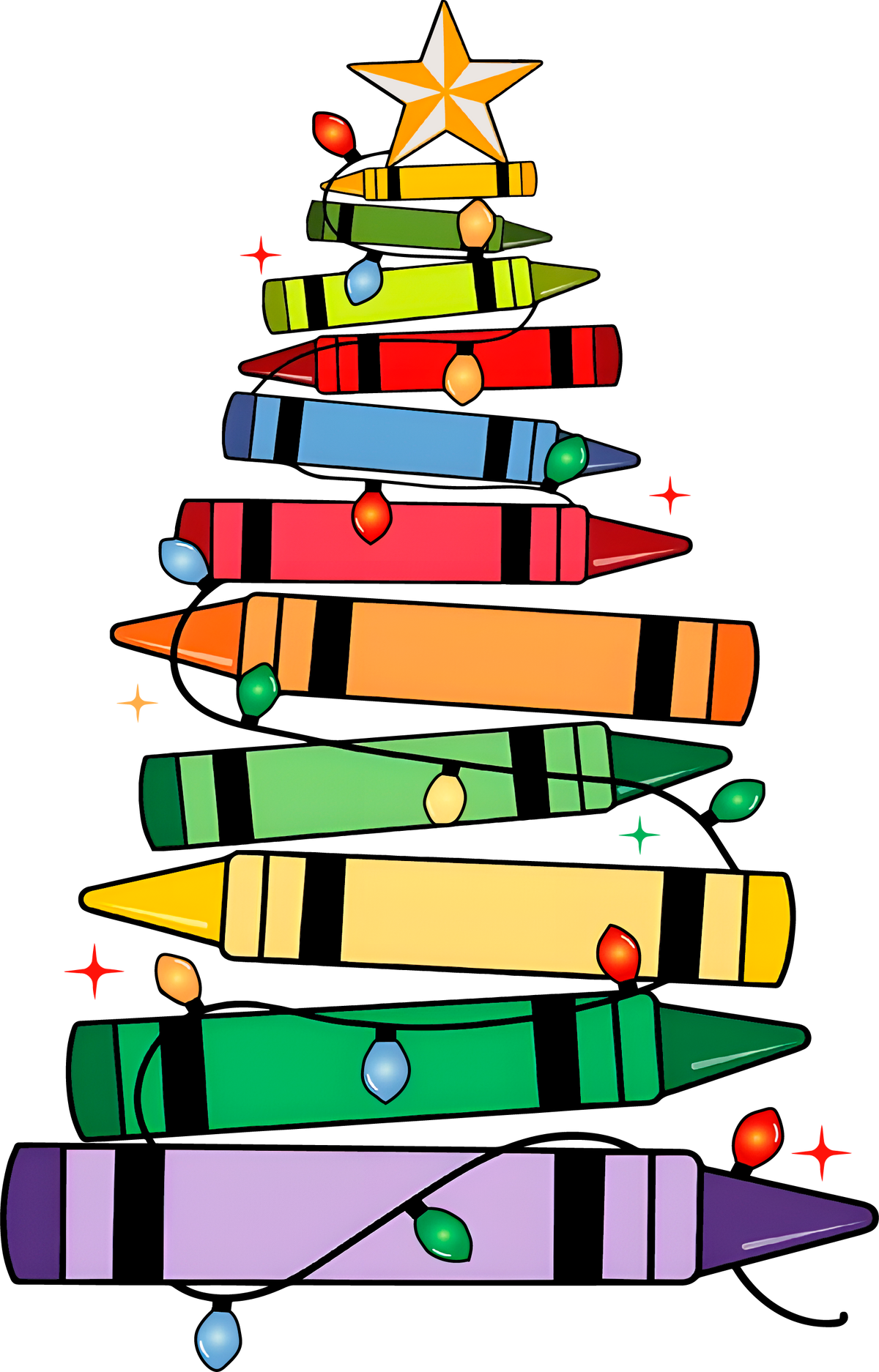 Christmas Pencil Tree Teacher - Christmas Ready to Press DTF Transfer