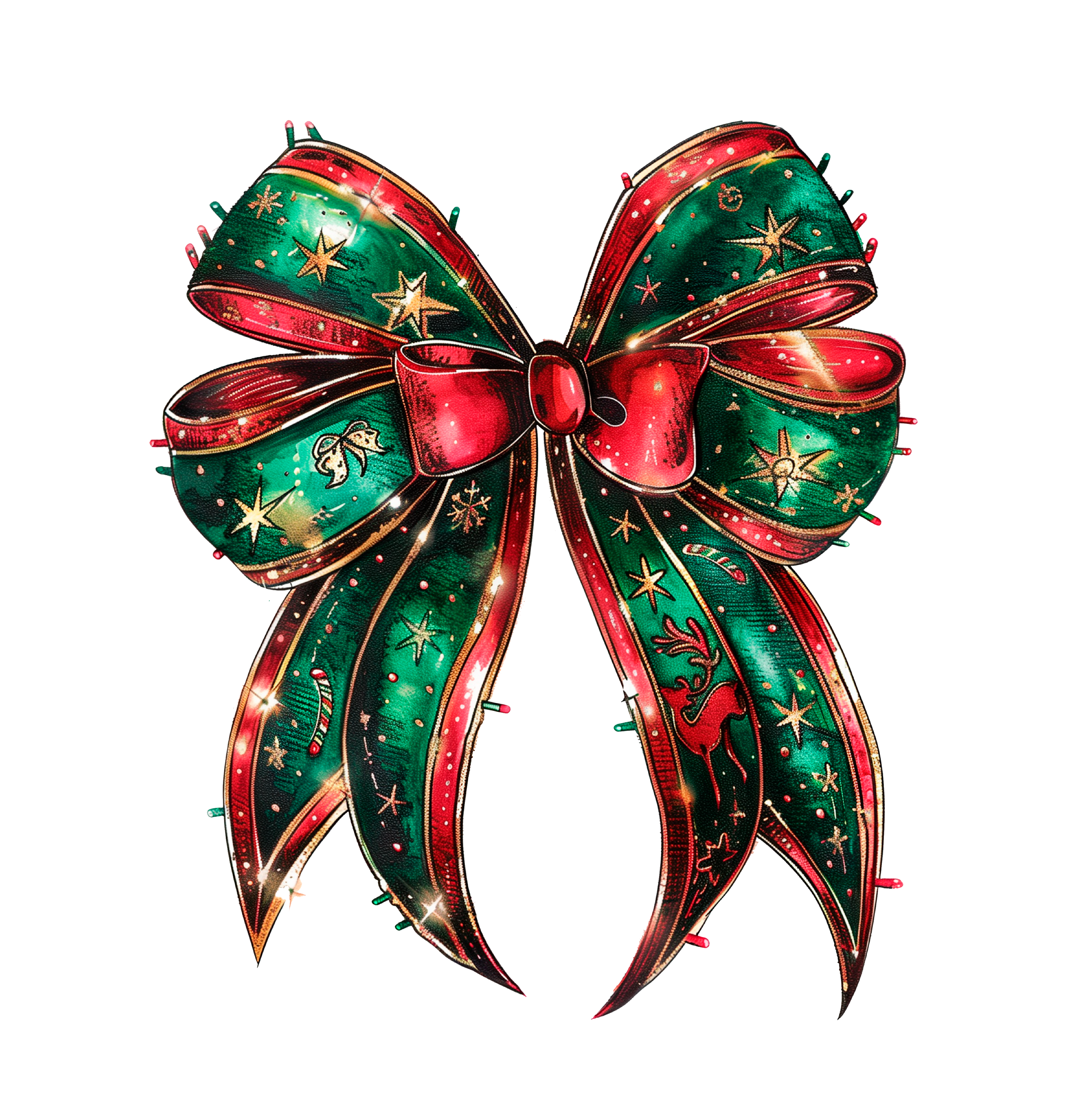 Christmas Bow - Christmas Ready to Press DTF Transfer