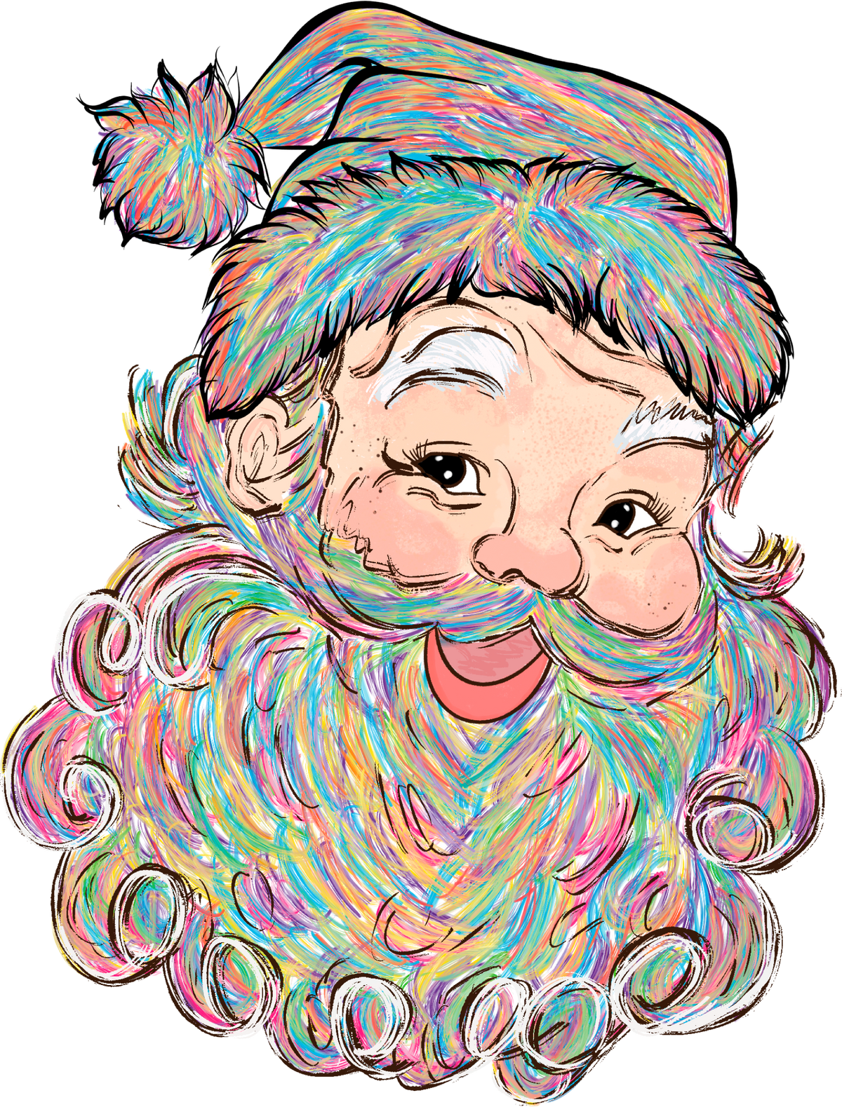 Painted Santa - Christmas Ready to Press DTF Transfer