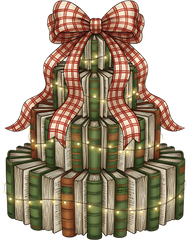 Book Christmas Tree - Christmas Ready to Press DTF Transfer