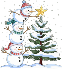 Snowman Christmas Tree - Christmas Ready to Press DTF Transfer