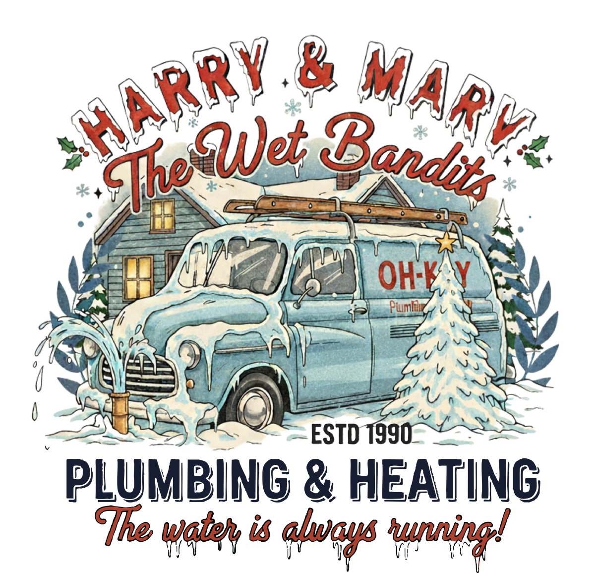 Harry & Marv The Wet Bandits - Christmas Ready to Press DTF Transfer