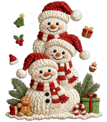 Faux Yarn Snowman - Christmas Ready to Press DTF Transfer