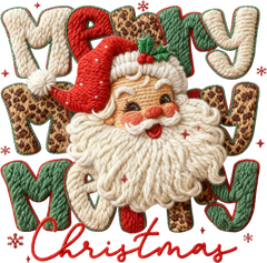 Faux Yarn Merry Christmas Santa - Christmas Ready to Press DTF Transfer