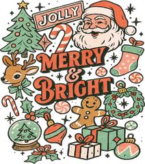Merry And Bright - Christmas Ready to Press DTF Transfer