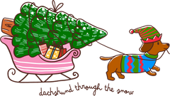 Dachshund Through The Snow - Christmas Ready to Press DTF Transfer