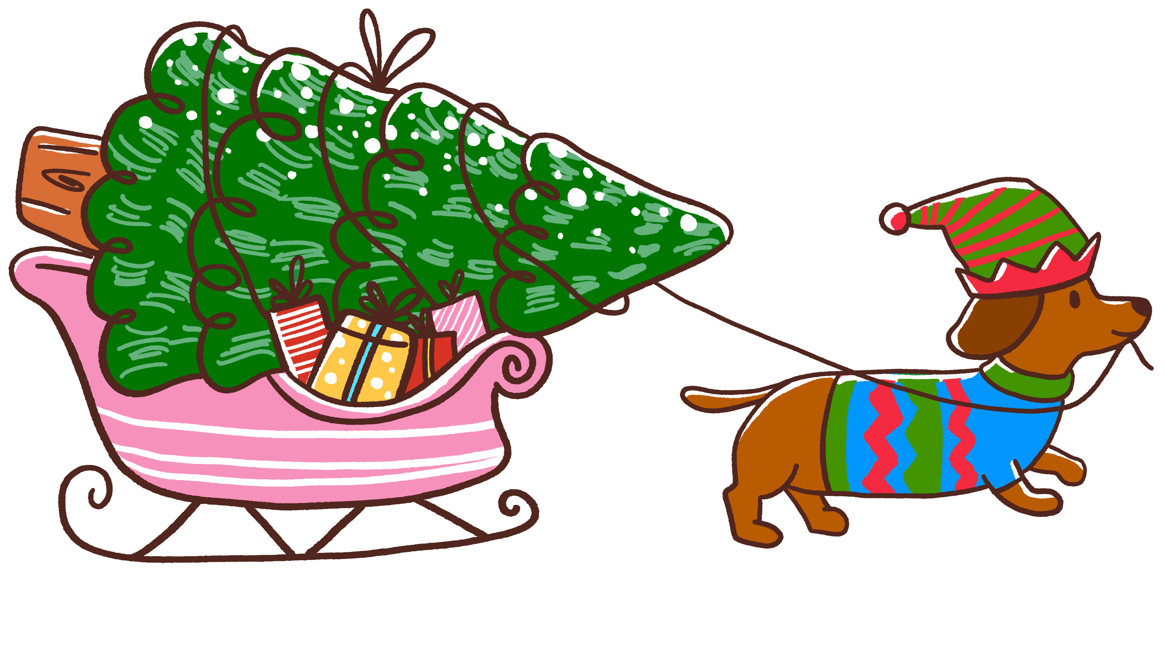 Dachshund Through The Snow - Christmas Ready to Press DTF Transfer