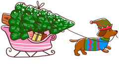 Dachshund Through The Snow - Christmas Ready to Press DTF Transfer