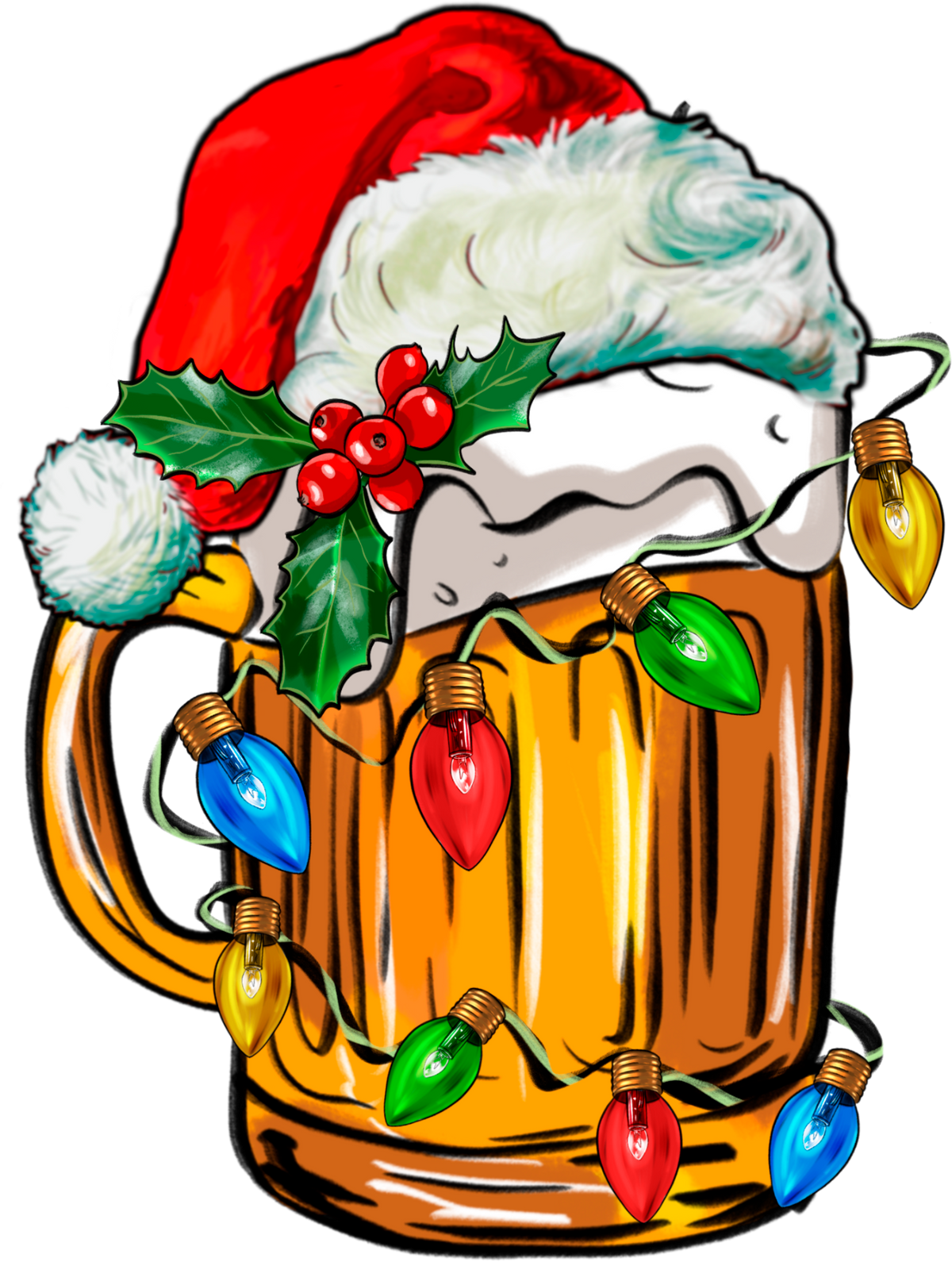 Christmas Beer - Christmas Ready to Press DTF Transfer