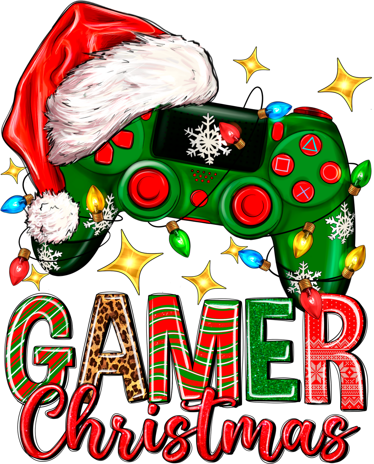 Gamer Christmas - Christmas Ready to Press DTF Transfer