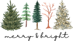 Merry & Bright Trees - Christmas Ready to Press DTF Transfer