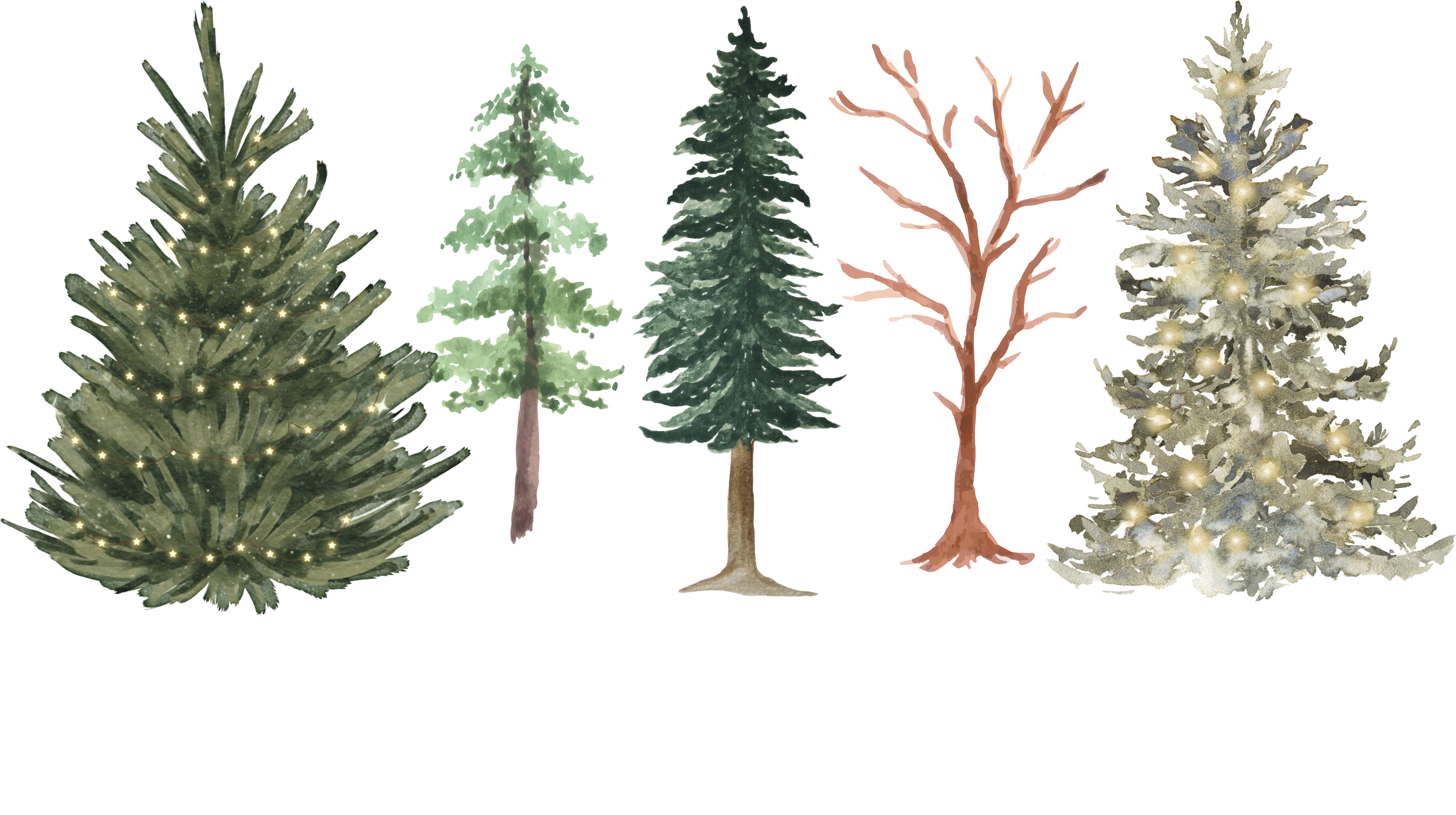 Merry & Bright Trees - Christmas Ready to Press DTF Transfer